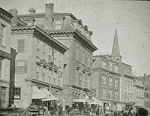 Cook Block on Main Street in the 1890's from the Woonsocket Library Historical Collection